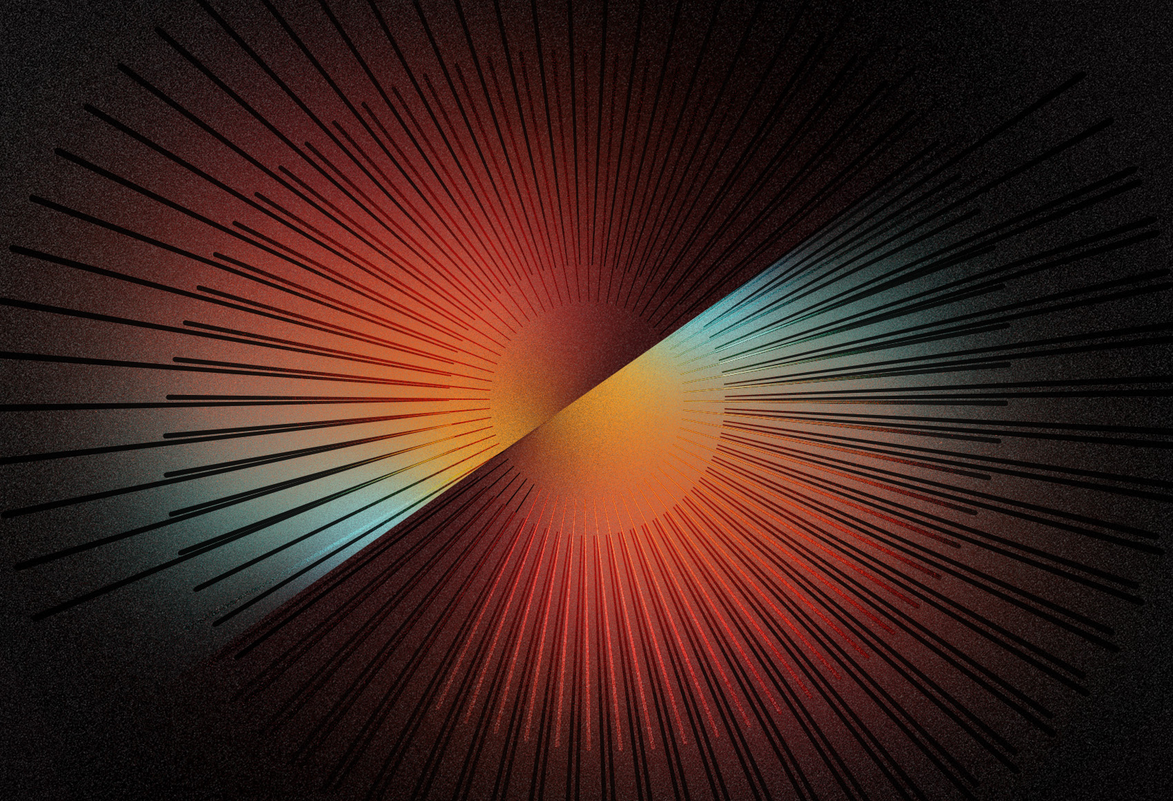 A starburst multicolored graphic design render