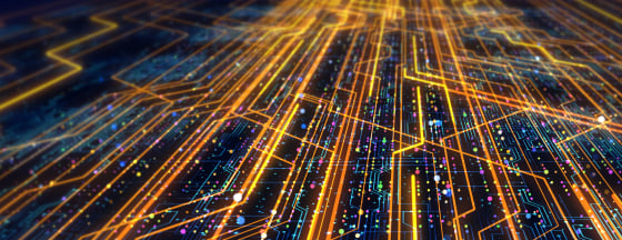 abstract representation of a circuit board or data network