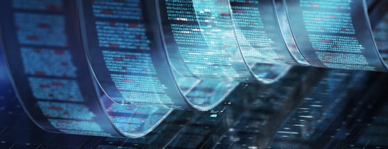 Digital graphic representing data streams or technological interfaces