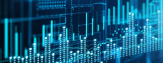 Blue toned financial analysis charts
